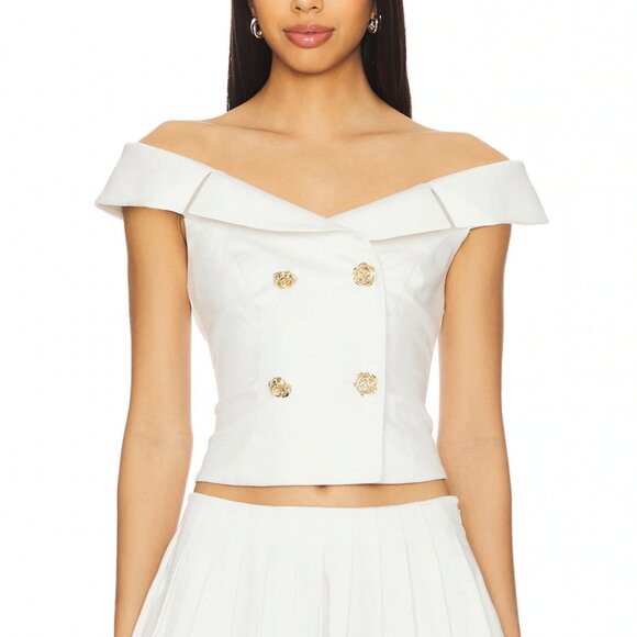 EUC MAJORELLE Genevieve Top - White Ivory Off Shoulder Cocktail Party Vacation - Picture 1 of 10